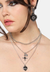 Amada Prickle Scared Heart Layered Necklace