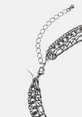 Corium and Anatomical Chain Layered Heart Necklace