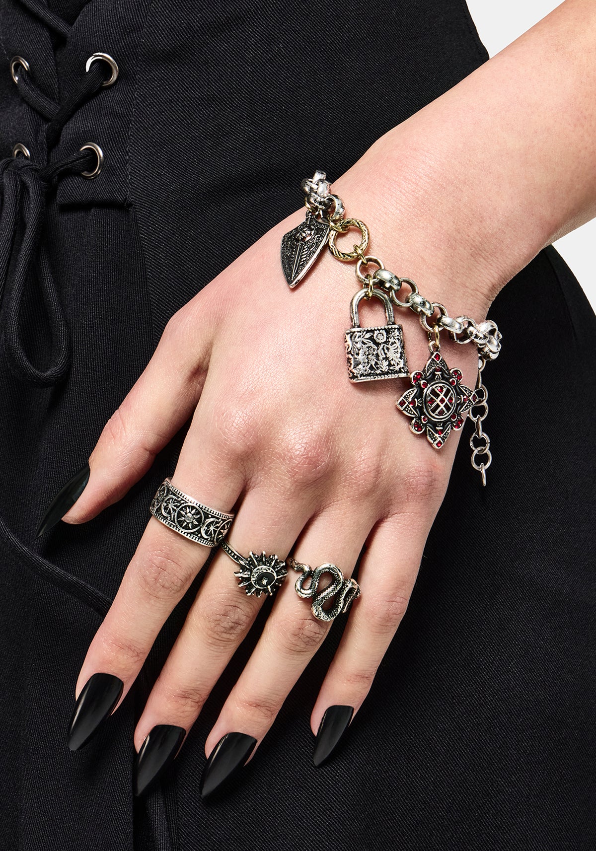 Gorthe Mixed Teller Anhänger Armband