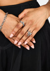 Crixel Spike Stainless Steel Rings Set of 2