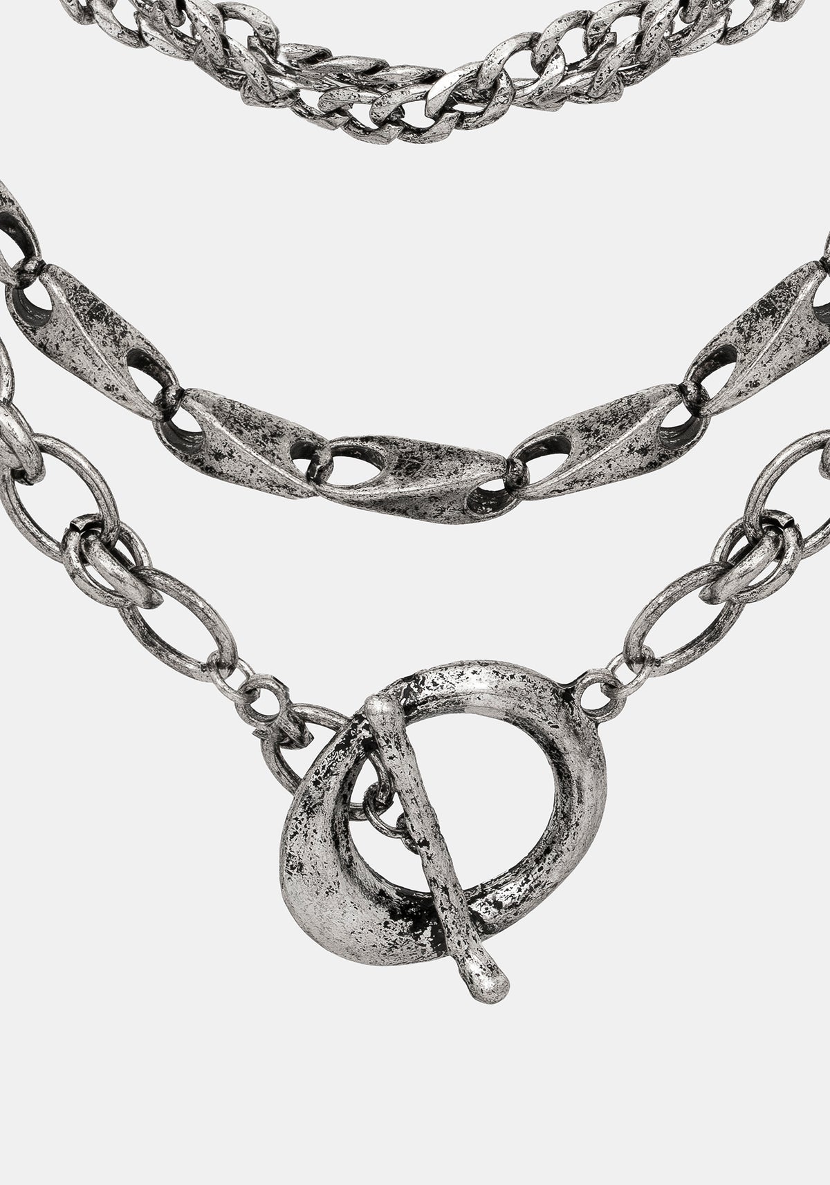 Golia Layered Chain T-Bar Necklace