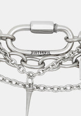 Lagoxin Stainless Steel Charm Layered Choker