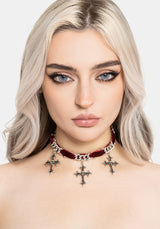 Vaelis Cross Ribbon Chain Necklace