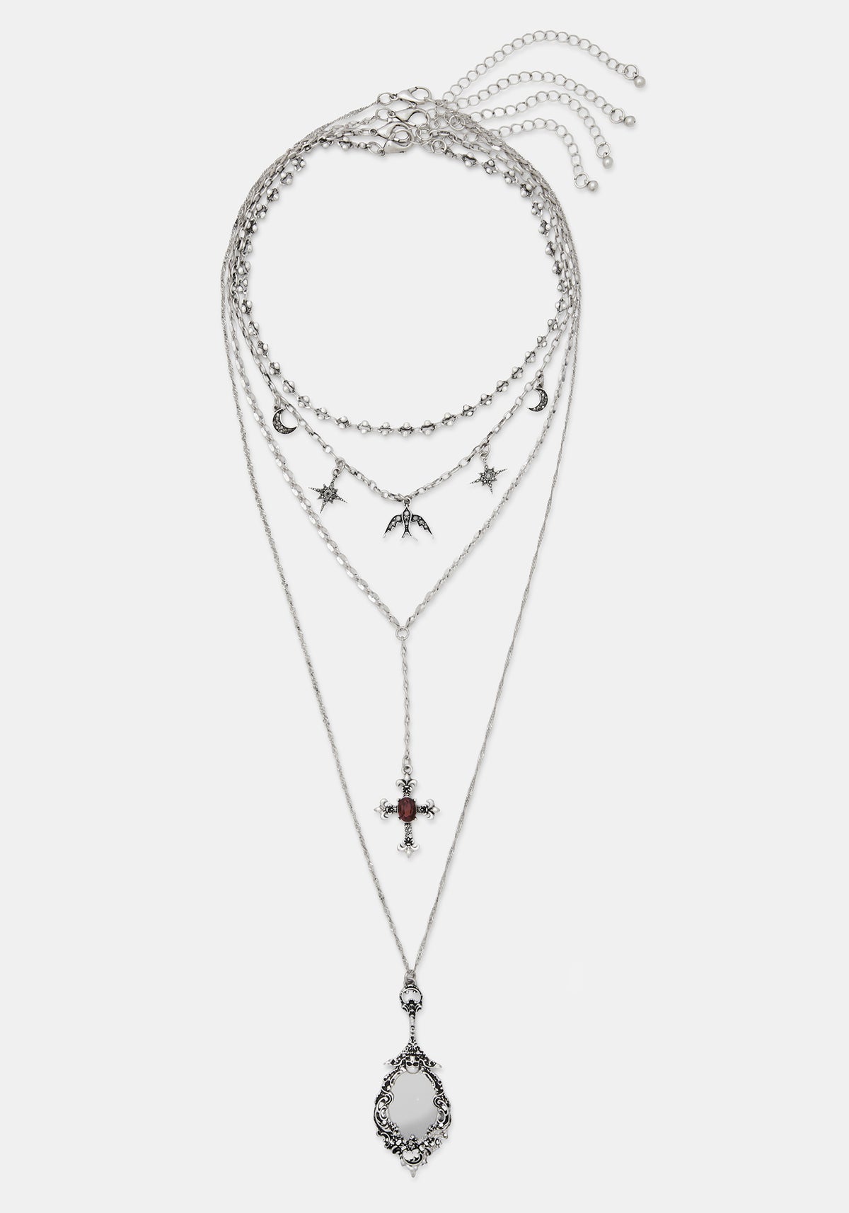 Orum Layered Charm Mirror Necklace
