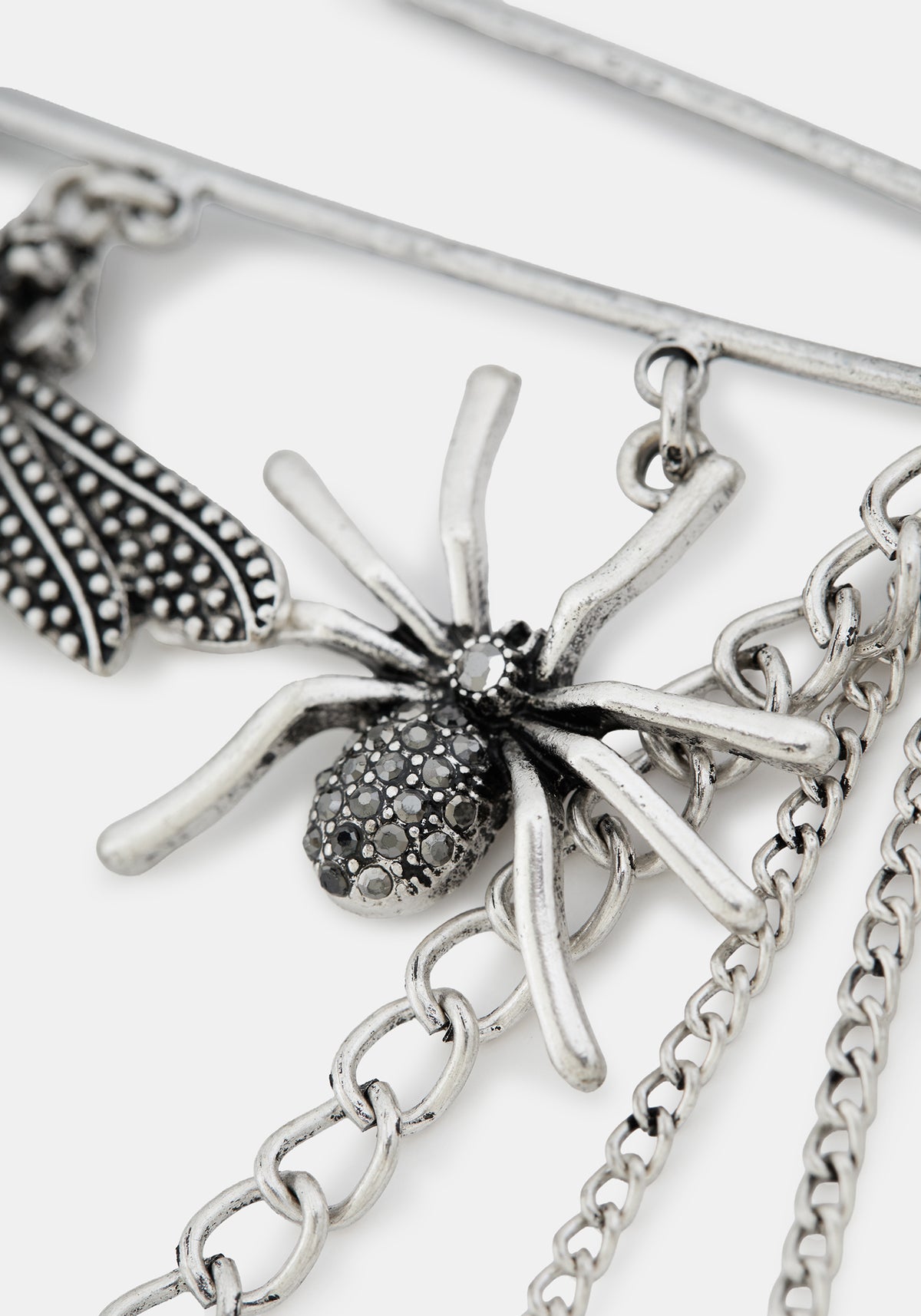 Viyna Spider Safety Pin Charm Brooch