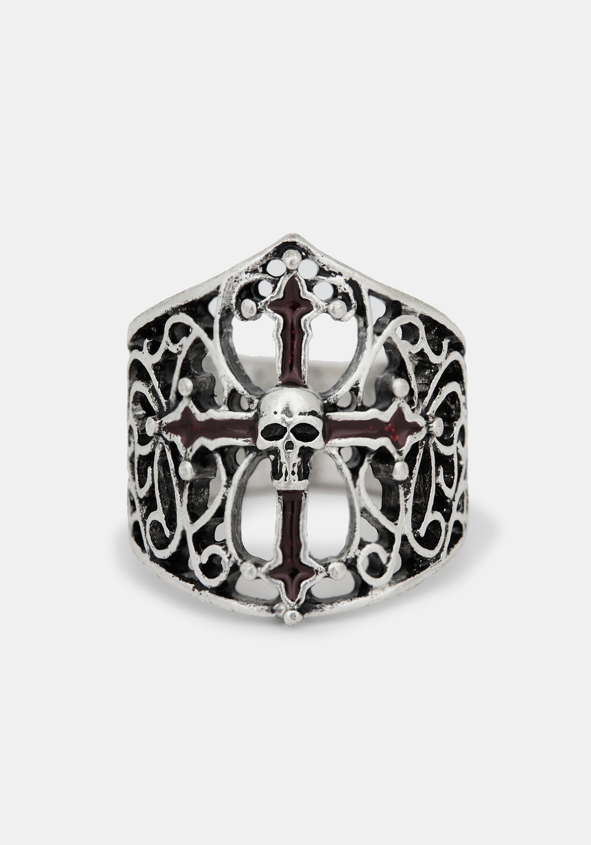 Vaelis Cross Skull  Chunky Ring