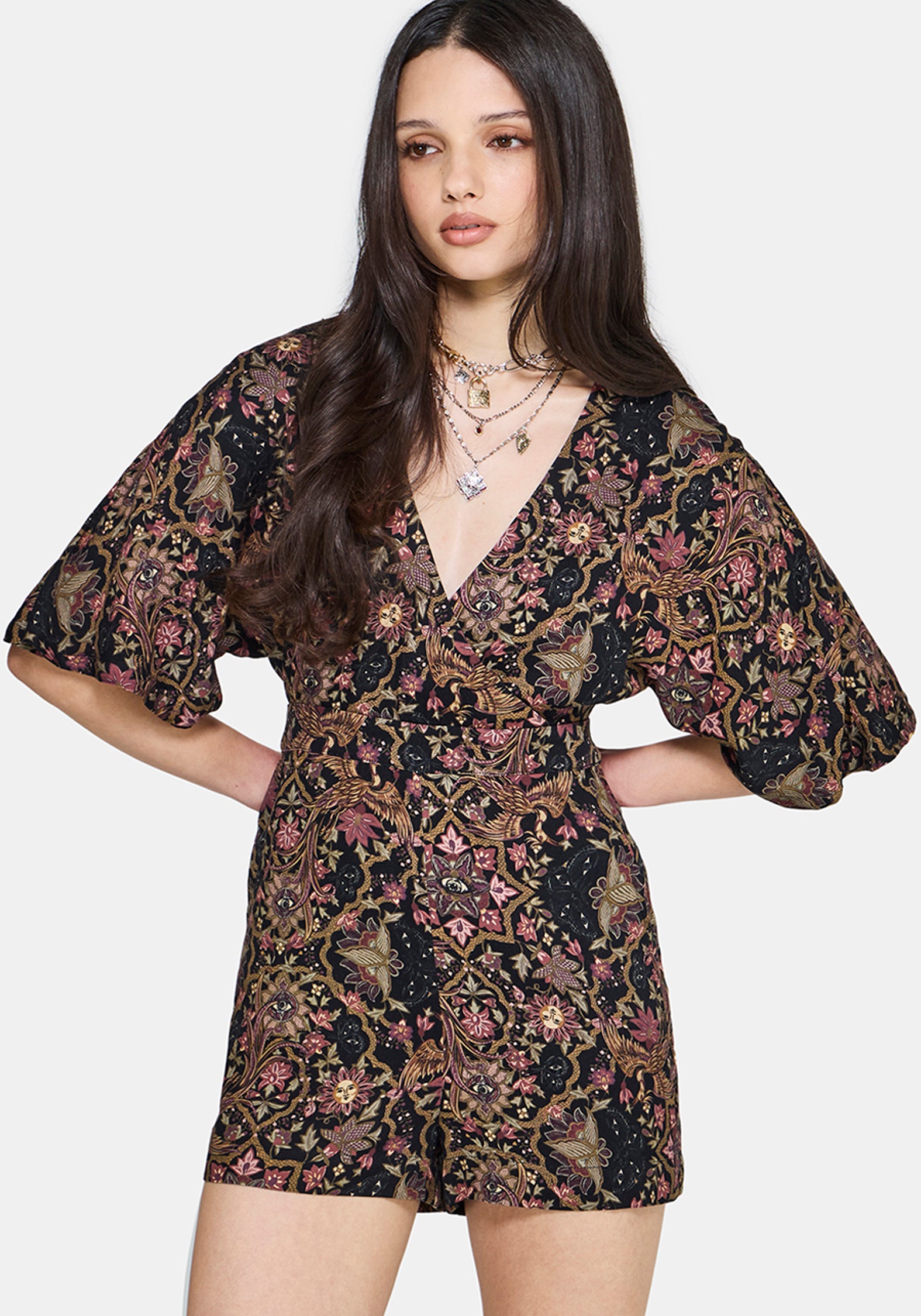 Mythos Druck Kimono Ärmel Overall