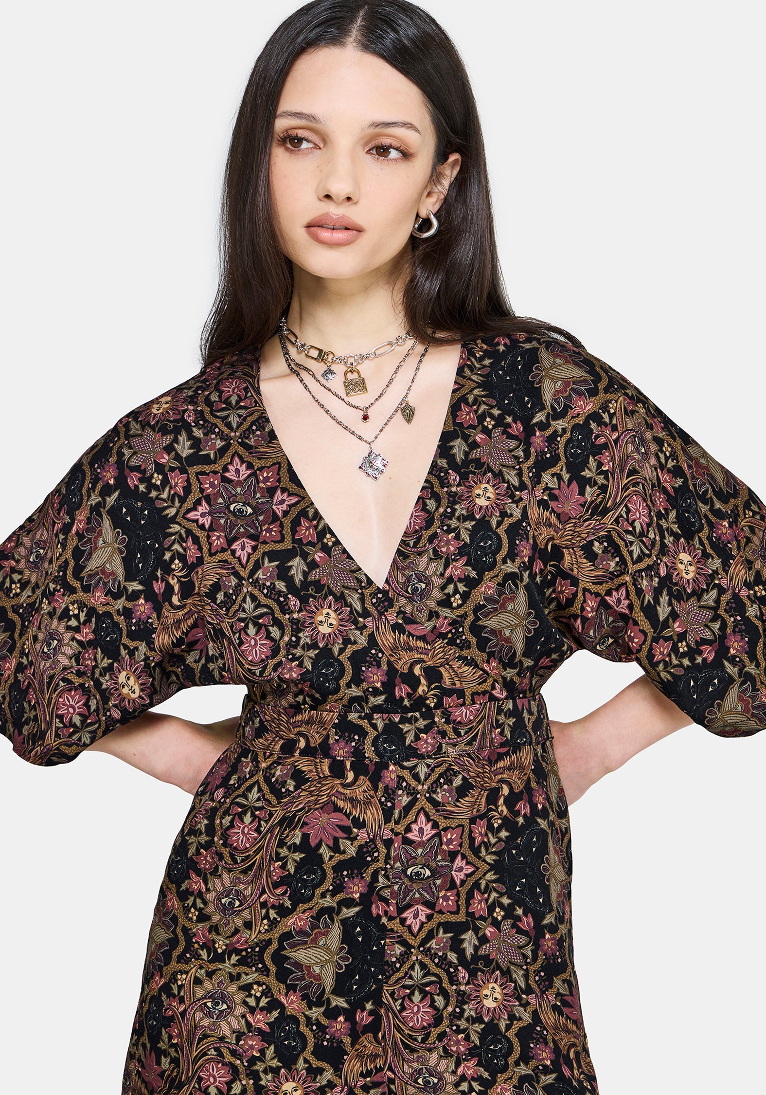 Mythos Druck Kimono Ärmel Overall