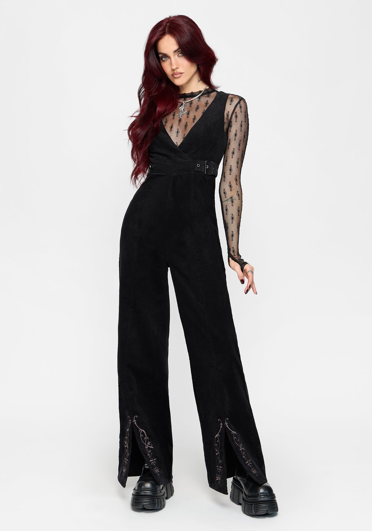 Thea Schnalle Fixed Wickel Weites Bein Jumpsuit