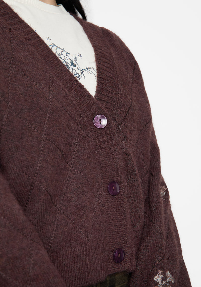 Maya Tile Bestickt Gestrickt Cardigan