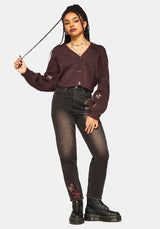 Maya Tile Bestickt Gestrickt Cardigan