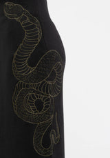 Serpent Snake Embroidered Knit Midi Dress