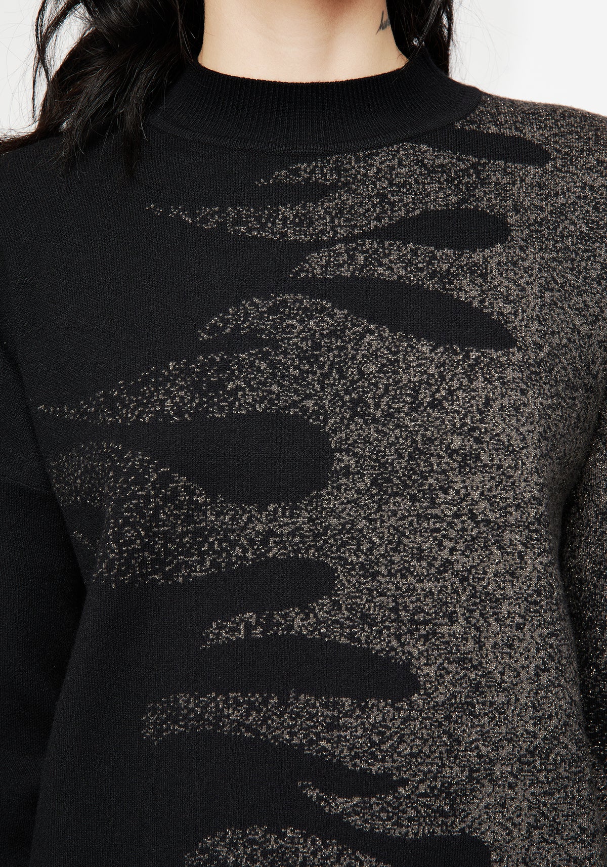 Kenna Flamme Lurex Gestrickt Pullover