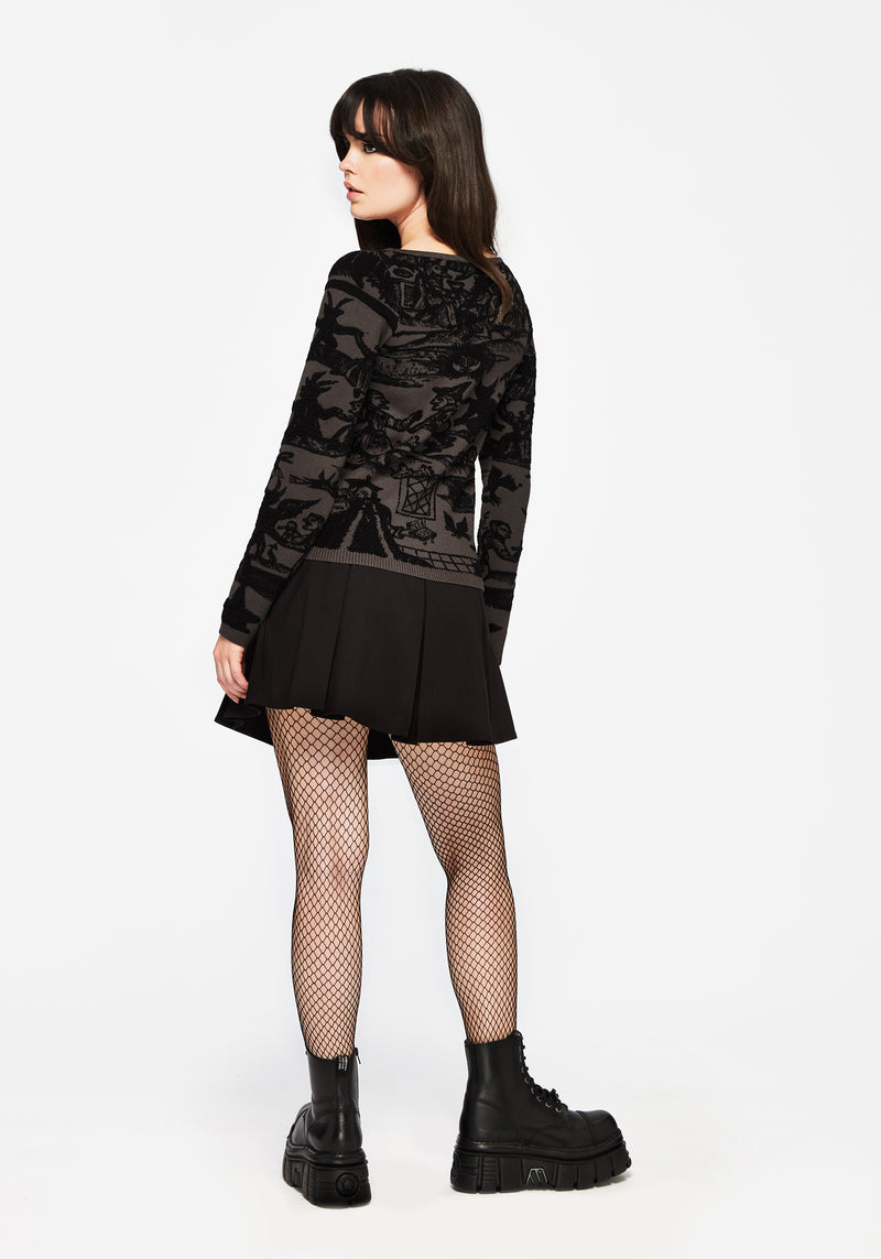 Diabolical Raised Jacquard Knit Jumper