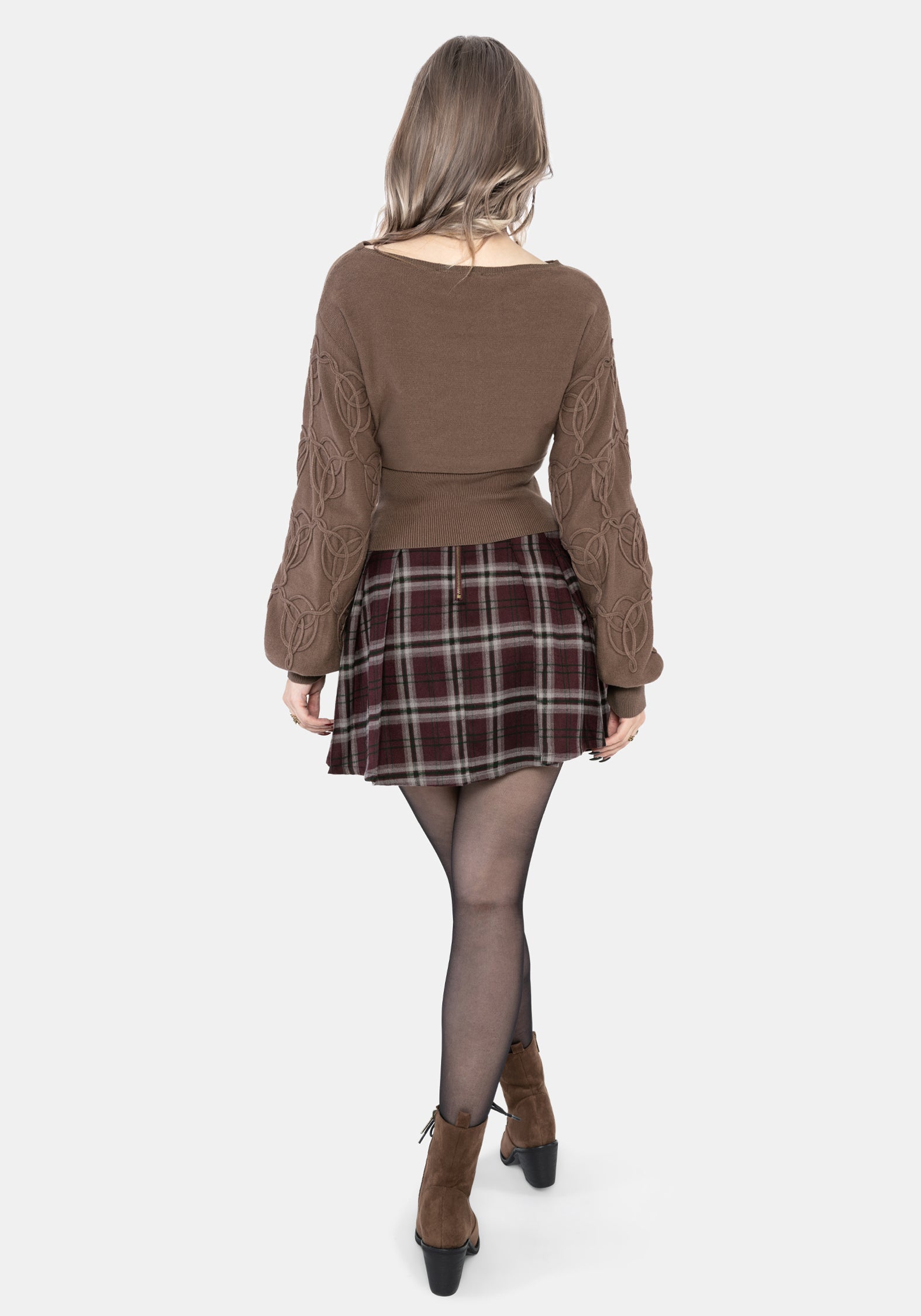 Covet Baumwollmischung Hexen Knot Zopf Gestrickt Pullover