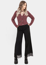 Dana Baumwolle Blumenmuster Bestickt Cardigan - Lila