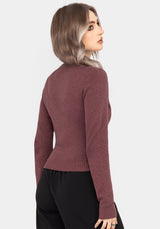 Dana Baumwolle Blumenmuster Bestickt Cardigan - Lila