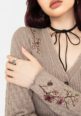 Tantra Blumenmuster Käfer Bestickt Cardigan