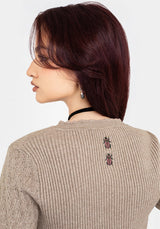 Tantra Blumenmuster Käfer Bestickt Cardigan