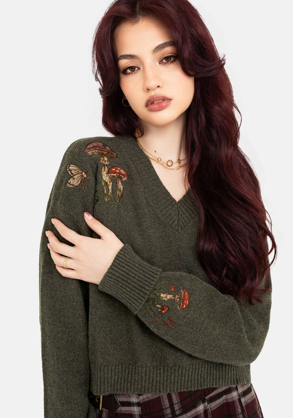 Keira Baumwolle Toadstool Bestickt Pullover