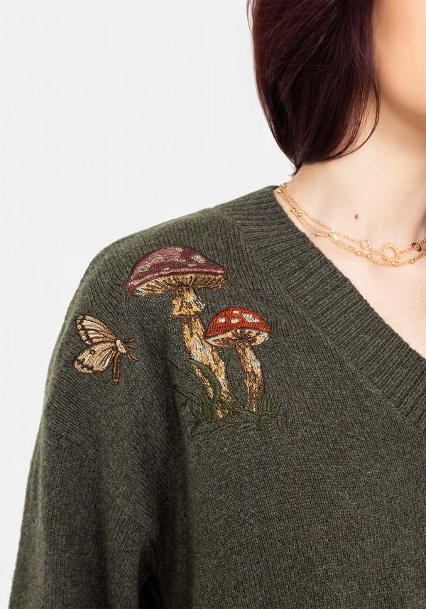Keira Baumwolle Toadstool Bestickt Pullover