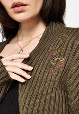 Ergot Baumwolle Blumenmuster Bestickt Bolero