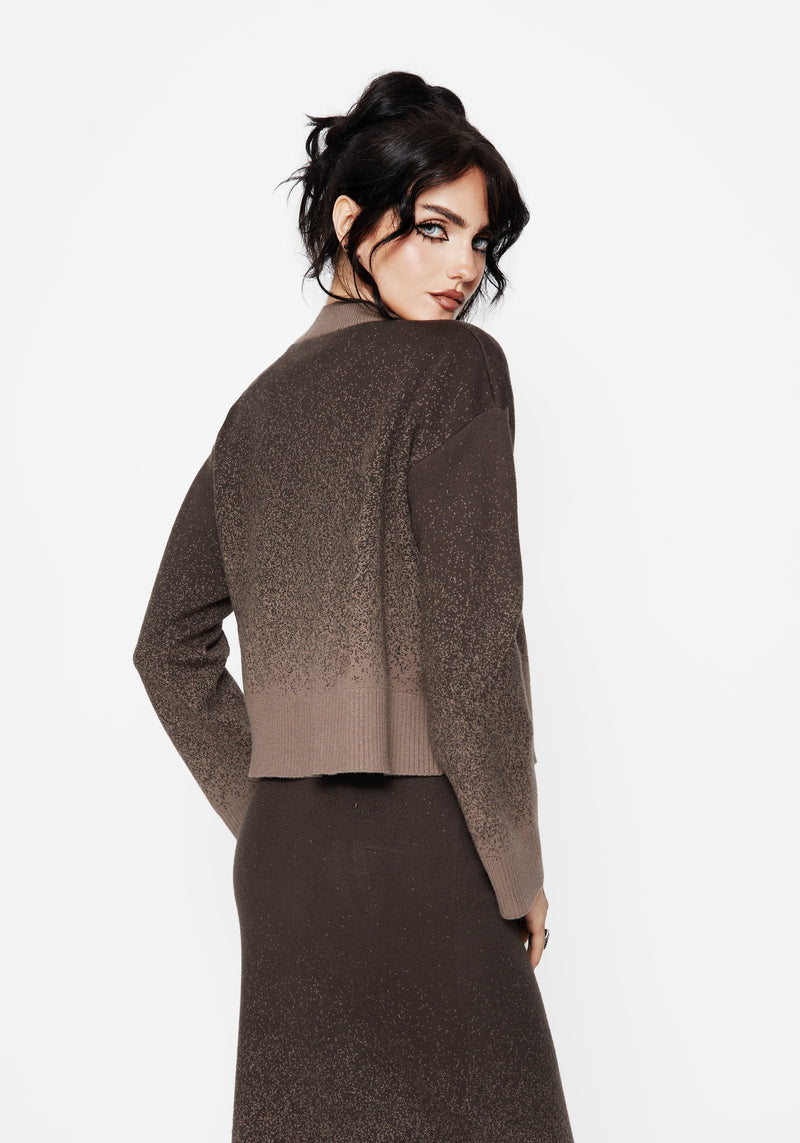 Nightjar Ombre Gestrickt Cardigan - Taupe