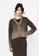 Nightjar Ombre Gestrickt Cardigan - Taupe