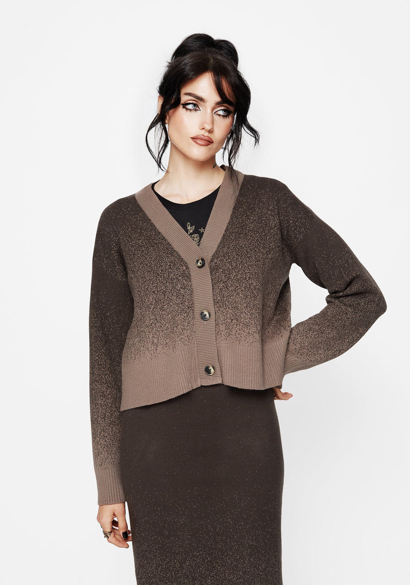 Nightjar Ombre Gestrickt Cardigan - Taupe