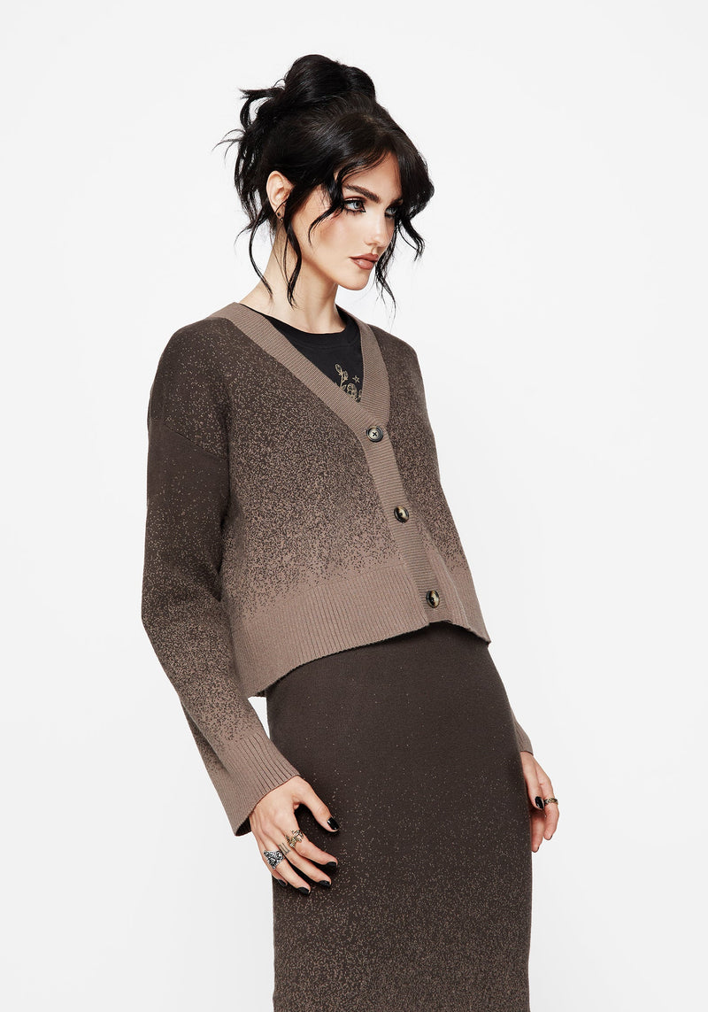 Nightjar Ombre Gestrickt Cardigan - Taupe
