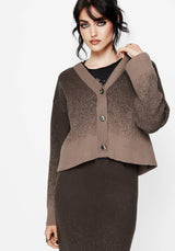 Nightjar Ombre Gestrickt Cardigan - Taupe