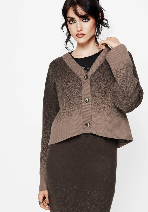 Nightjar Ombre Gestrickt Cardigan - Taupe