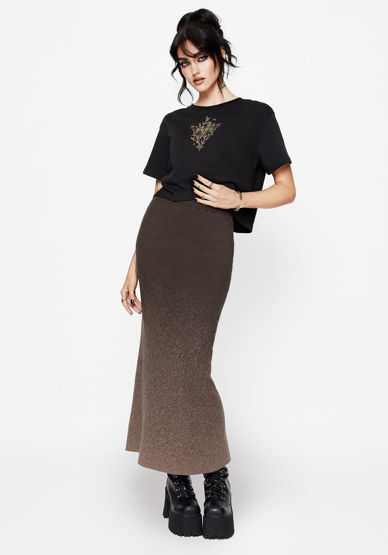 Nightjar Ombre Gestrickt Maxi Rock - Taupe