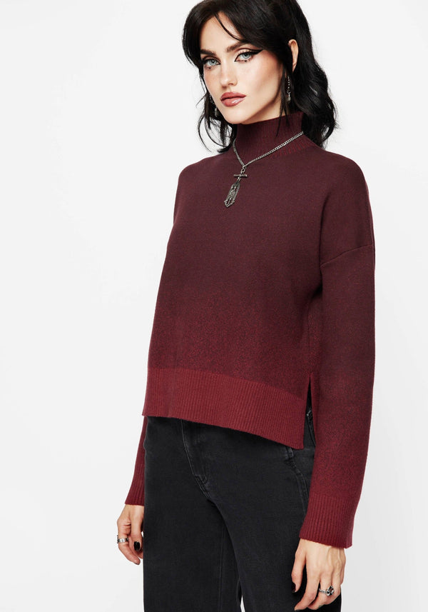 Nightjar Ombre Gestrickt Pullover - Rot