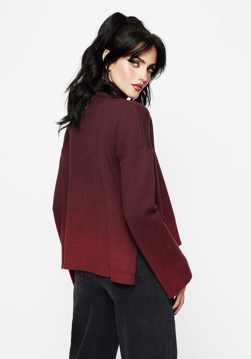 Nightjar Ombre Gestrickt Pullover - Rot