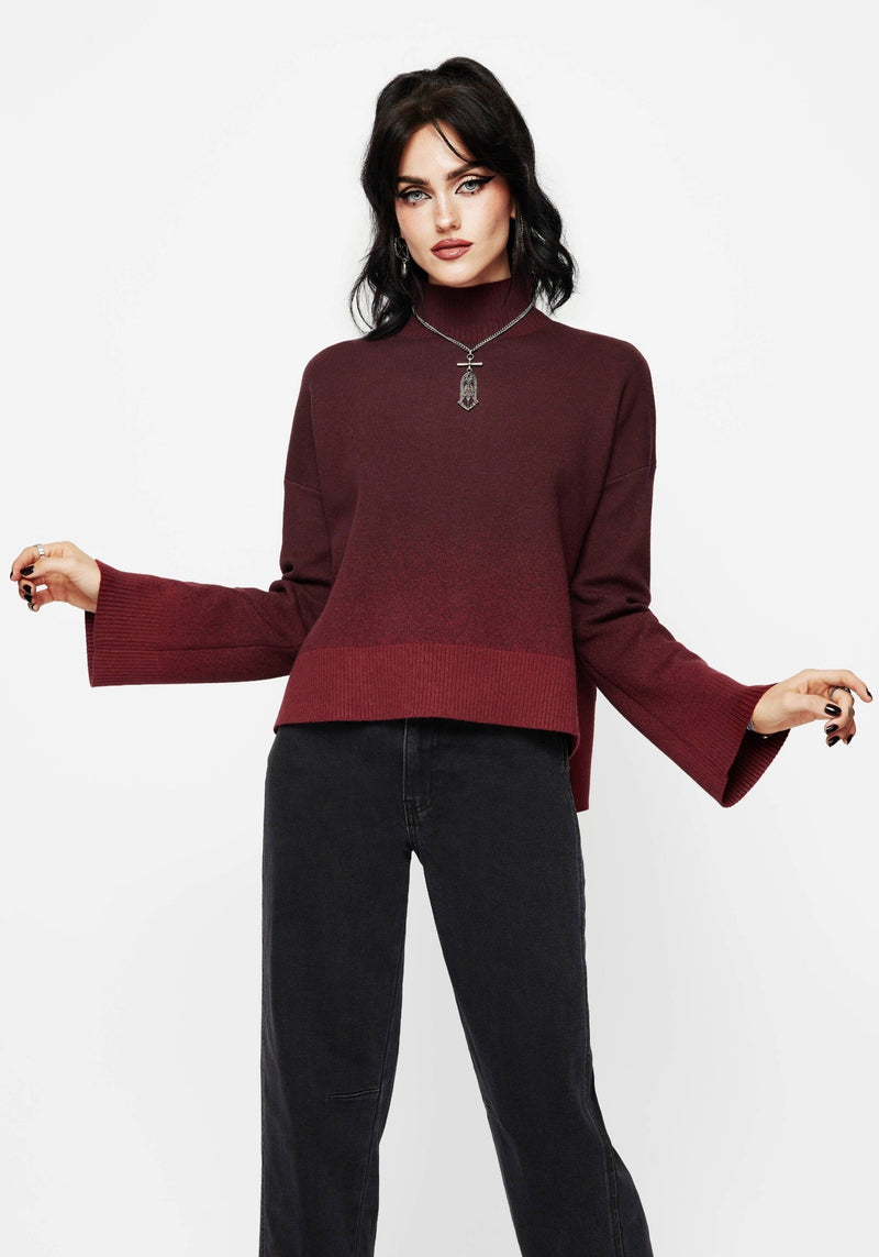 Nightjar Ombre Gestrickt Pullover - Rot