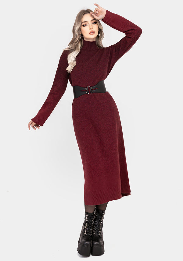NightJar Ombre Gestrickt Maxi Kleid - Rot