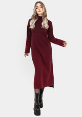 NightJar Ombre Gestrickt Maxi Kleid - Rot