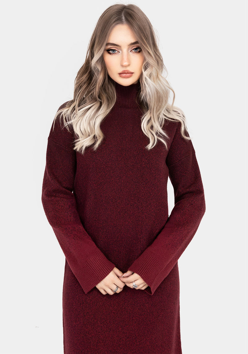 NightJar Ombre Gestrickt Maxi Kleid - Rot