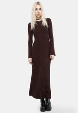 Estella Lang Ärmel Gestrickt Maxi Kleid