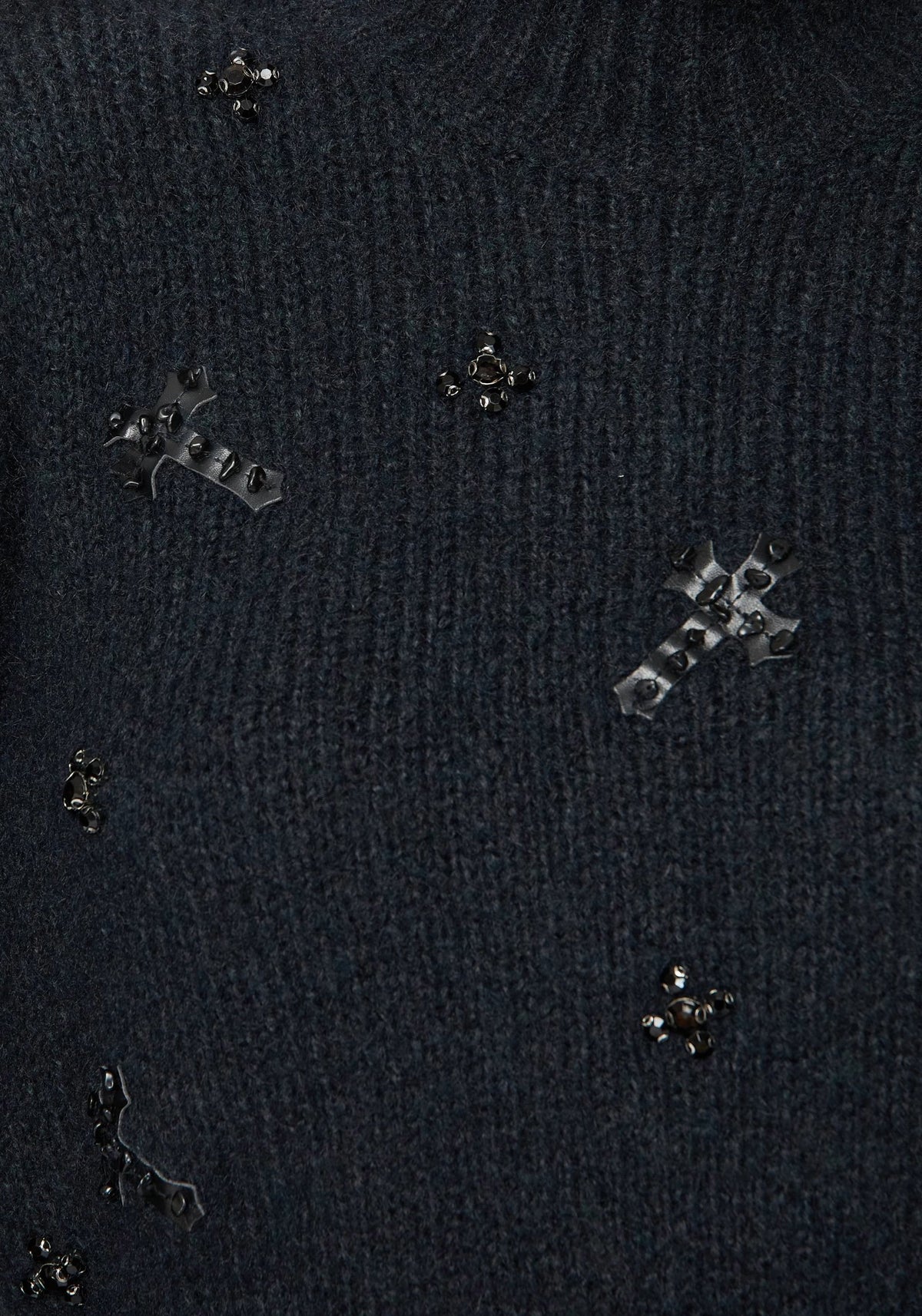 Phantom Baumwolle Embellished Kreuz Kurz Pullover