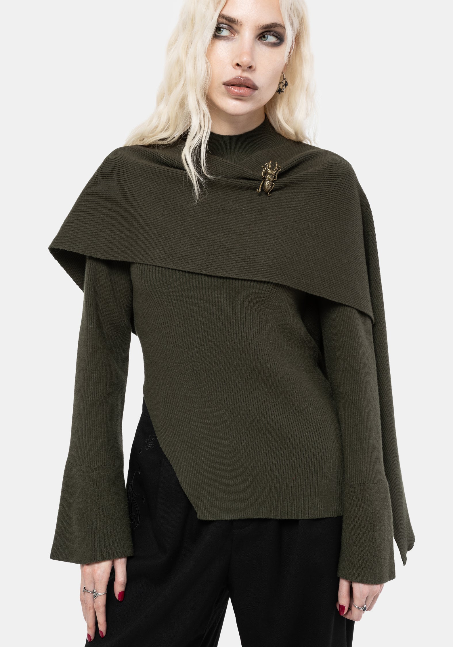 Symphony Schal Cape Ausgestellt Gestrickt Top