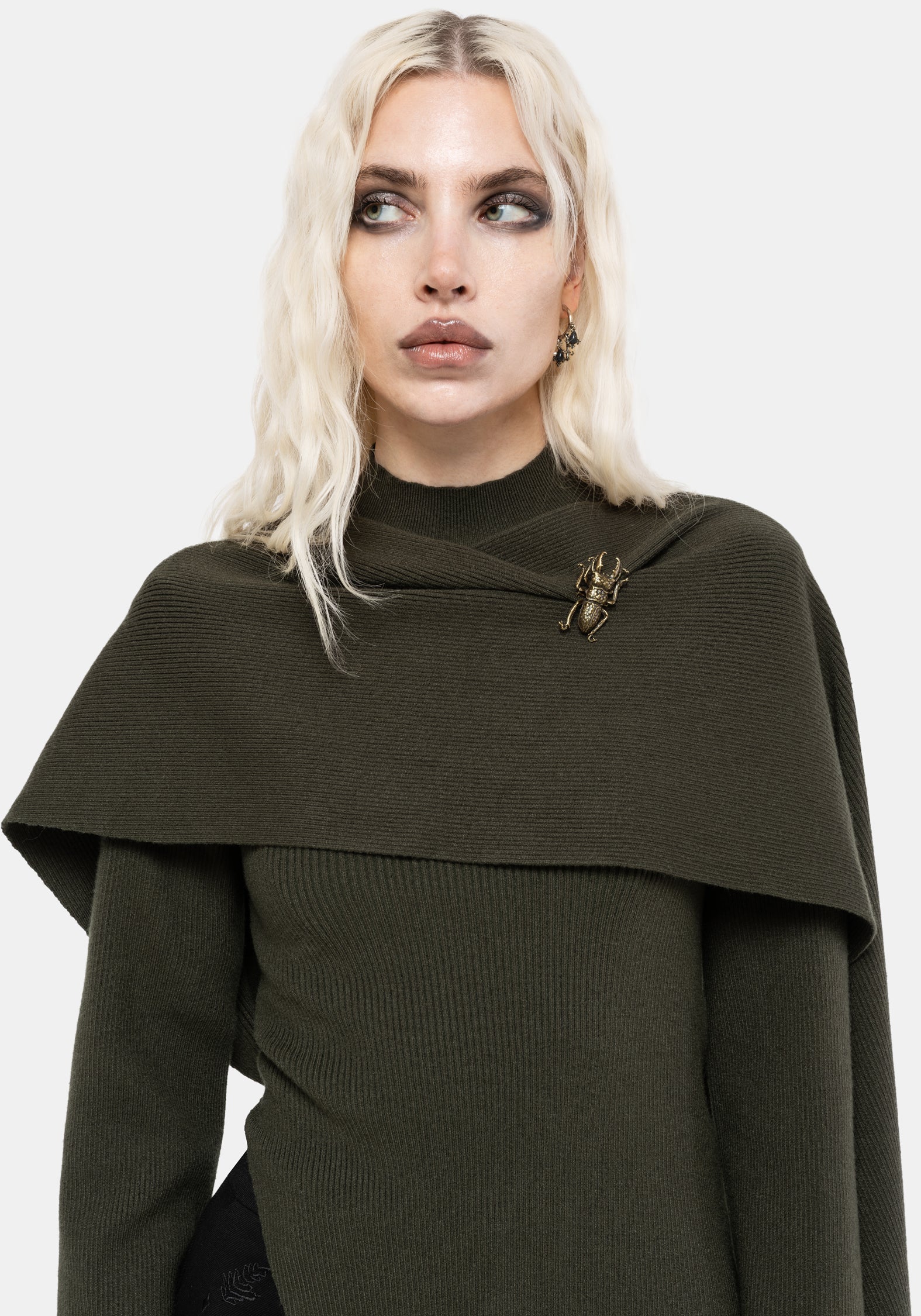 Symphony Schal Cape Ausgestellt Gestrickt Top