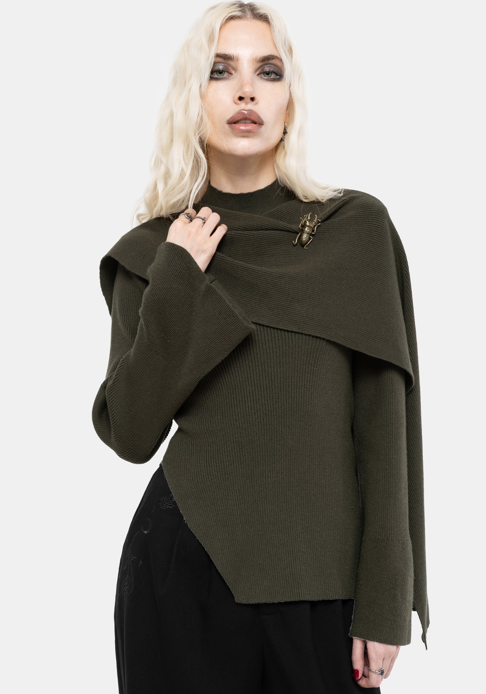 Symphony Schal Cape Ausgestellt Gestrickt Top