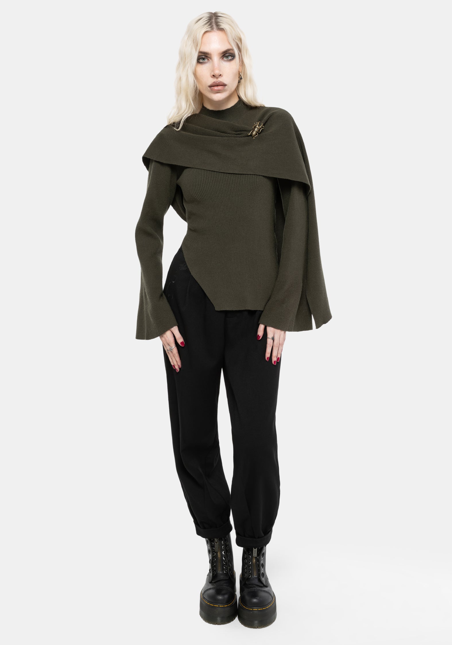 Symphony Schal Cape Ausgestellt Gestrickt Top