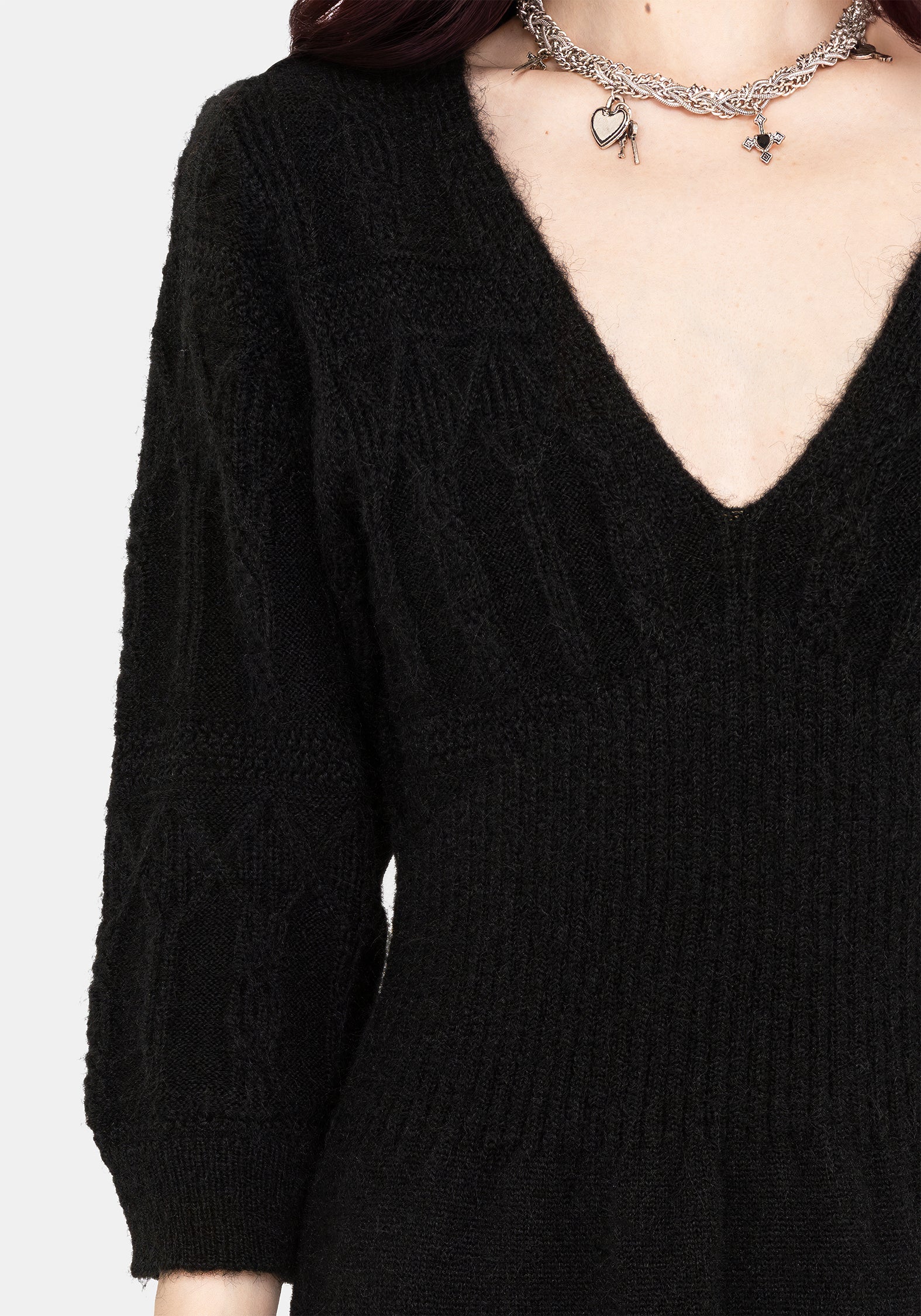 Ritual Gothic Architecture Zopf Gestrickt Mini Kleid
