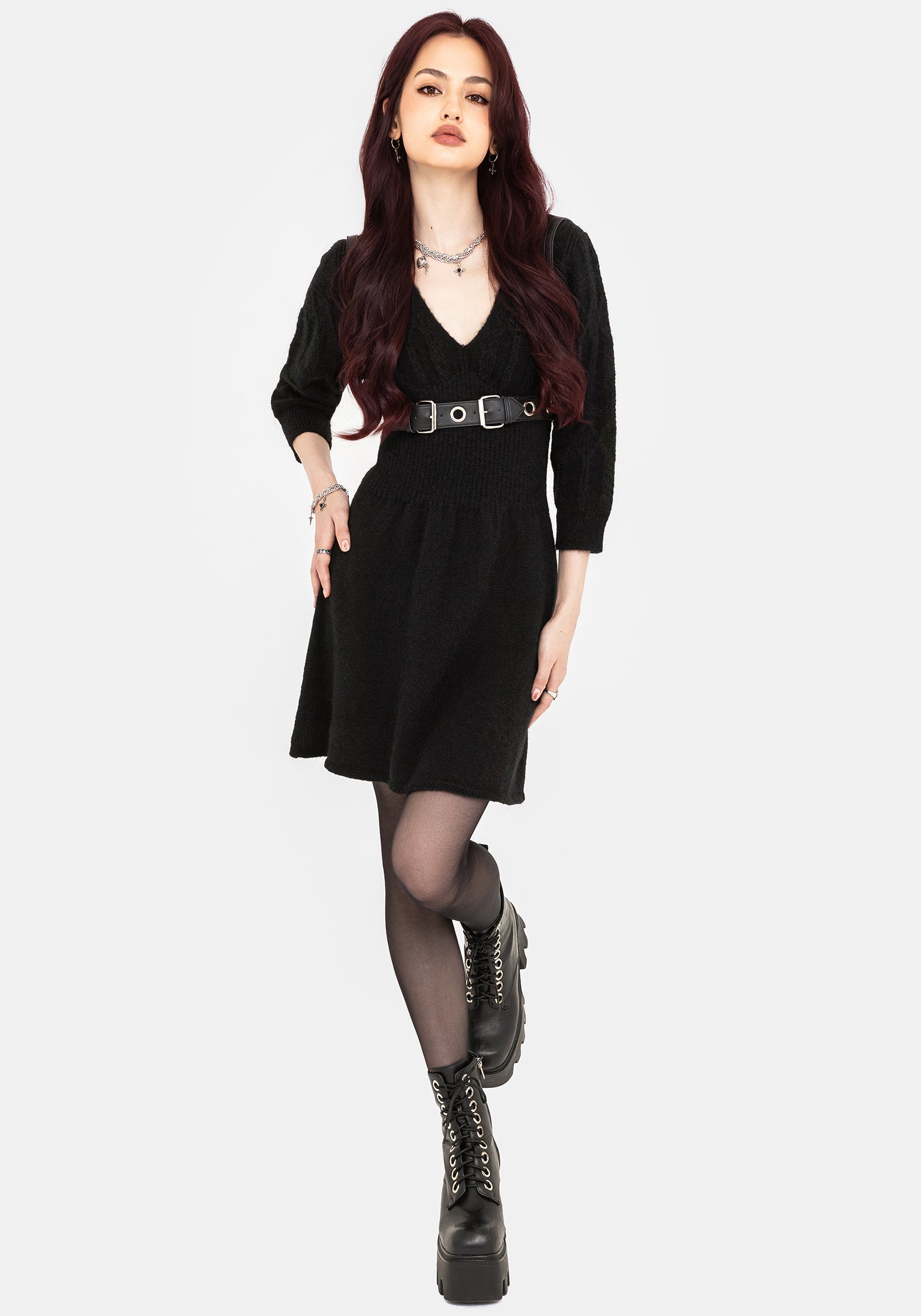 Ritual Gothic Architecture Zopf Gestrickt Mini Kleid