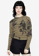 Cassandra Blumenmuster Gestrickt Pullover