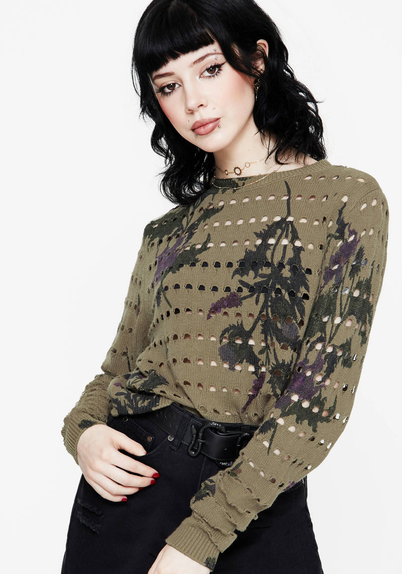 Cassandra Blumenmuster Gestrickt Pullover