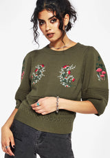 Lavish Pilz Bestickt Kurz Ärmel Gestrickt Top
